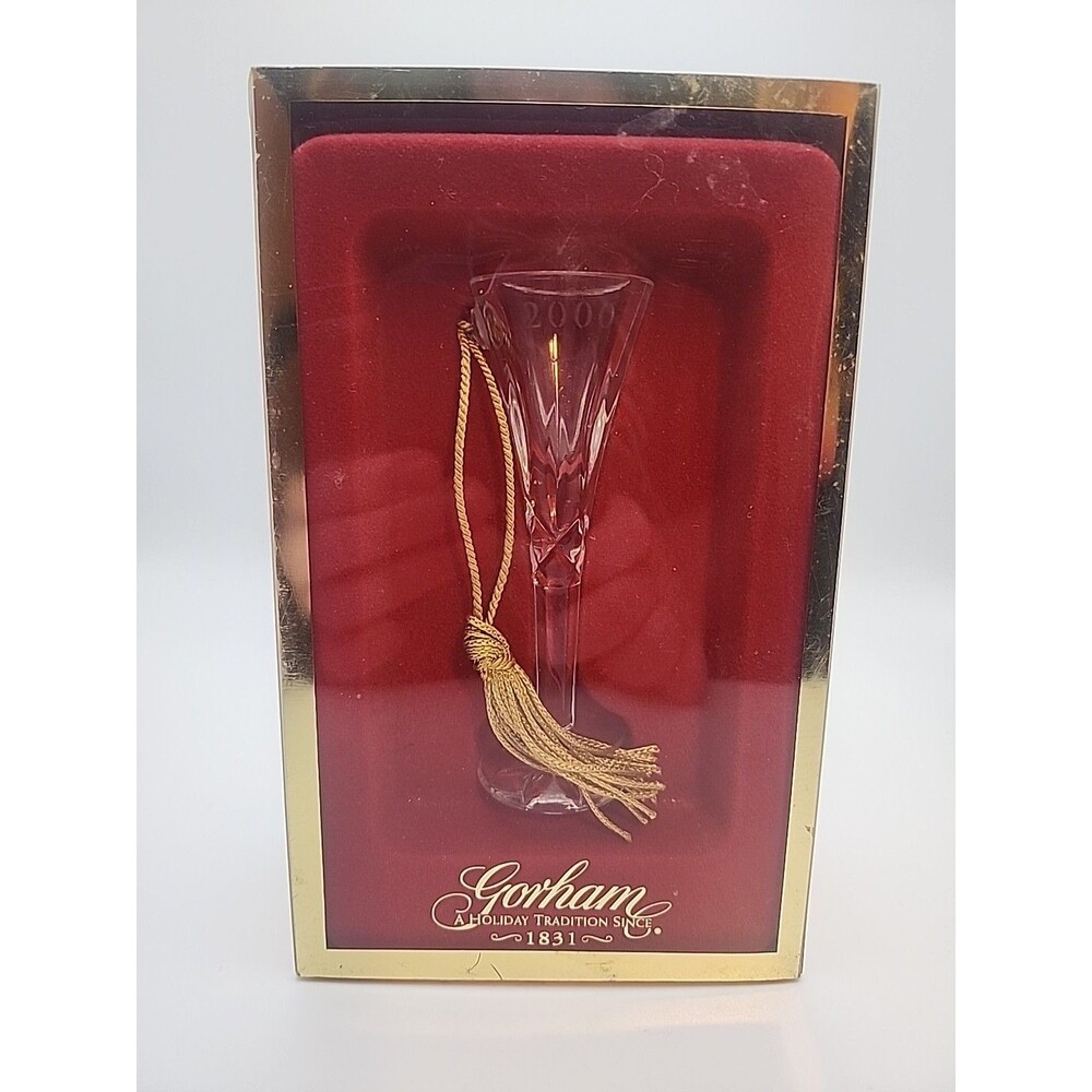 Gorham Wine Glass Goblet Lady Ann Flute 2000 Ornament Lead Crystal 4-1/4" Tall